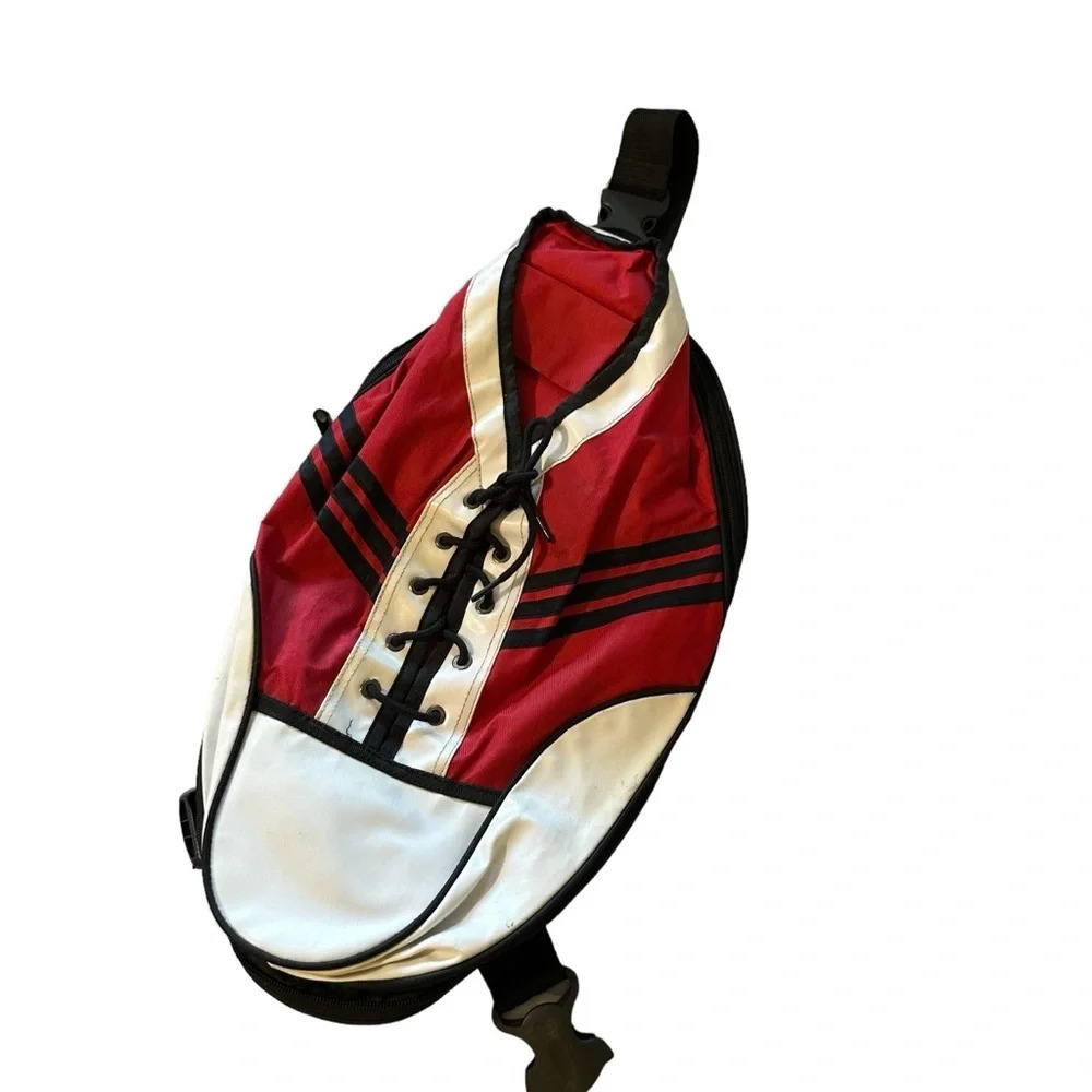 Large Shoe Crossbody backpack red, white and black